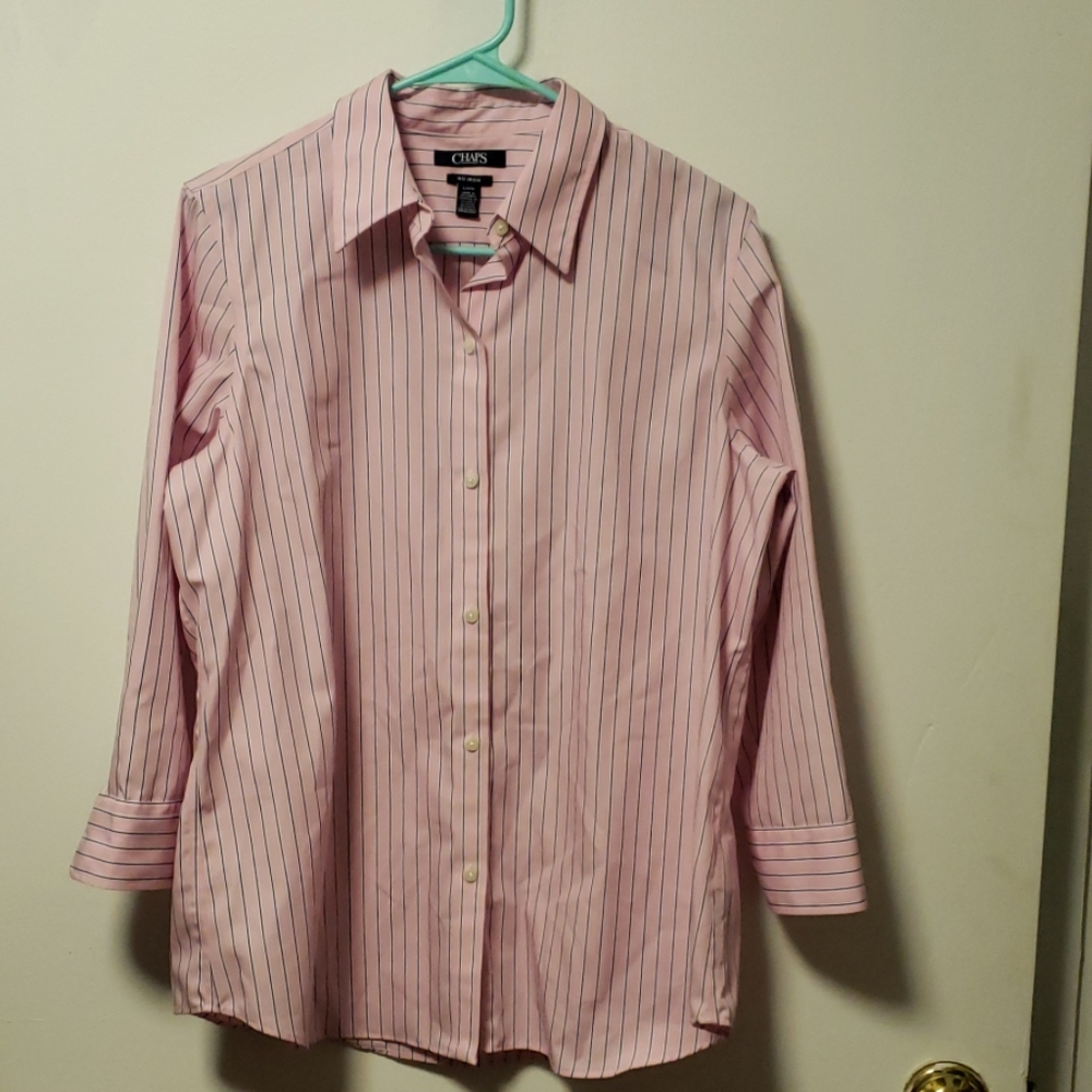 Women's Chaps pinstripe blouse